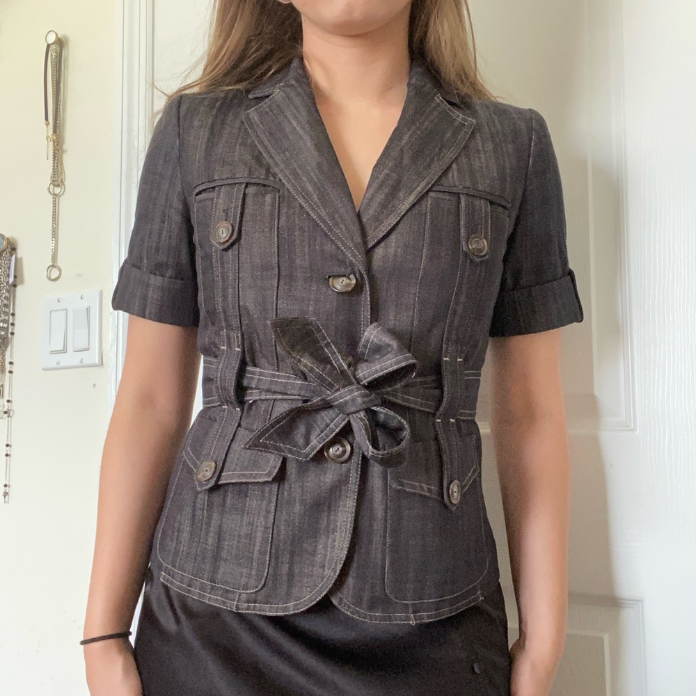 Nine West Black Short Sleeve Blazer